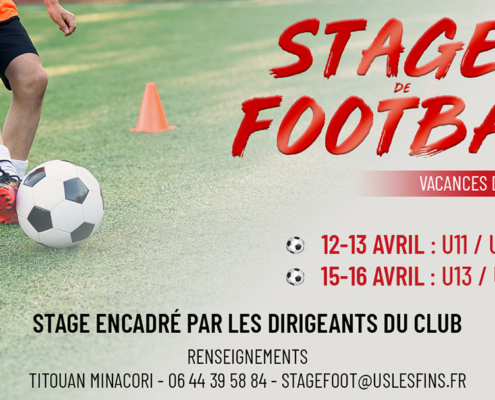 Stagers de football US LES FINS au mois d'avril 2021