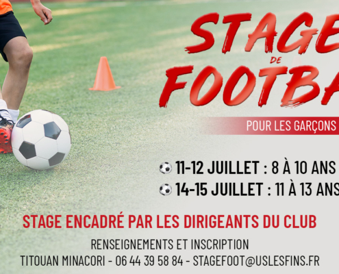 Stages de foot - juillet 2022 - US Les Fins